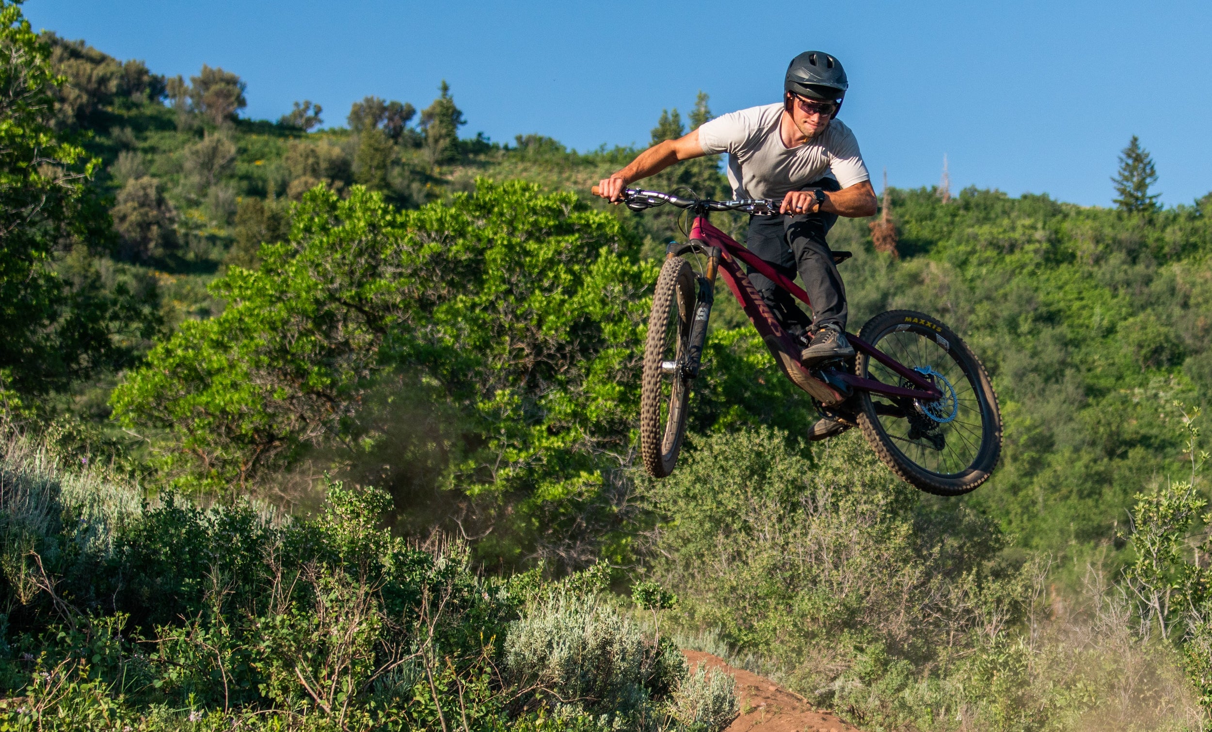 Mountain Biker riding on inserts